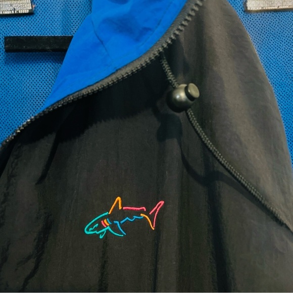 Greg Norman Windbreaker, Full Zip, Packable Hood, Men’s, Blue/Black, Size Large - Picture 9 of 12